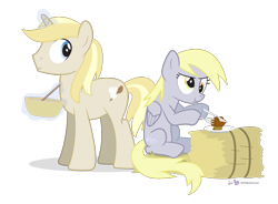 Size: 1105x813 | Tagged: safe, artist:dm29, character:derpy hooves, oc, oc:colin nary, species:pegasus, species:pony, duo, female, mare, simple background, transparent background