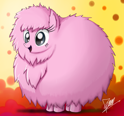Size: 1638x1526 | Tagged: safe, artist:the-butch-x, oc, oc only, oc:fluffle puff, species:pony, abstract background, fluffy, smiling, solo