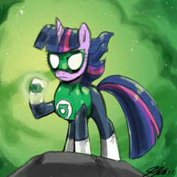 Size: 900x900 | Tagged: safe, artist:johnjoseco, character:twilight sparkle, crossover, dc comics, female, green lantern, green lantern corps, solo, wristband