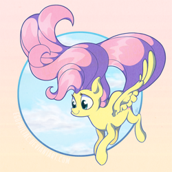 Size: 900x900 | Tagged: safe, artist:egophiliac, character:fluttershy, female, flying, solo