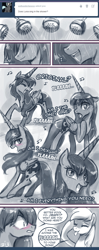 Size: 500x1258 | Tagged: safe, artist:johnjoseco, character:derpy hooves, character:princess luna, species:alicorn, species:pony, ask princess molestia, gamer luna, backstreet boys, blep, blushing, butt shake, comic, cute, dancing, lidded eyes, missing accessory, moonbutt, music notes, open mouth, plot, raised hoof, raised leg, shower, singing, smiling, tongue out, underhoof, wet, wet mane, wide eyes, wiggle