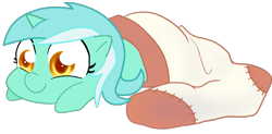 Size: 895x440 | Tagged: safe, artist:egophiliac, edit, character:lyra heartstrings, clothing, cute, filly, recolor, sock, sock filly, socks