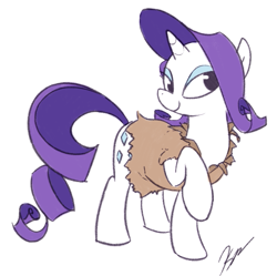Size: 727x725 | Tagged: safe, artist:egophiliac, character:rarity, clothing, female, paper bag, solo