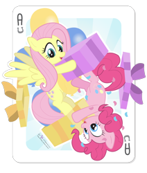 Size: 1170x1380 | Tagged: safe, artist:dm29, character:fluttershy, character:pinkie pie, box, card, duo, playing card