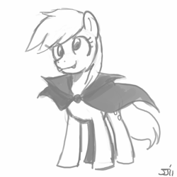 Size: 700x700 | Tagged: safe, artist:johnjoseco, character:derpy hooves, cosplay, costume, crossover, dracula, female, grayscale, monochrome, nightmare night, solo, vampire