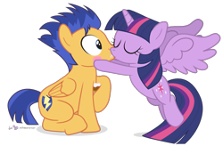 Size: 950x625 | Tagged: safe, artist:dm29, character:flash sentry, character:twilight sparkle, character:twilight sparkle (alicorn), species:alicorn, species:pony, ship:flashlight, blushing, female, kissing, male, mare, shipping, simple background, straight, transparent background, whipped cream