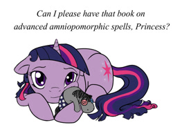 Size: 958x707 | Tagged: safe, artist:silfoe, character:smarty pants, character:twilight sparkle, character:twilight sparkle (unicorn), species:pony, species:unicorn, g4, begging, female, filly, floppy ears, foal, prone, simple background, white background
