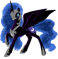 Size: 1169x1190 | Tagged: safe, artist:silfoe, character:nightmare moon, character:princess luna, species:alicorn, species:pony, g4, female, mare, simple background, solo, transparent background