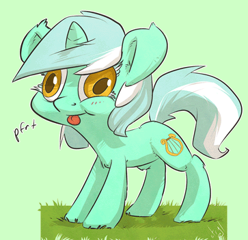 Size: 363x351 | Tagged: safe, artist:atryl, artist:ianpo, character:lyra heartstrings, species:pony, species:unicorn, animated, derp, female, mare, onomatopoeia, pfft, raspberry, raspberry noise, solo, tongue out