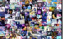 Size: 1920x1200 | Tagged: safe, artist:johnjoseco, character:applejack, character:big mcintosh, character:derpy hooves, character:fluttershy, character:nightmare moon, character:pinkamena diane pie, character:pinkie pie, character:princess cadance, character:princess celestia, character:princess luna, character:queen chrysalis, character:rainbow dash, character:rarity, character:scootaloo, character:shining armor, character:spike, character:sweetie belle, character:trixie, character:twilight sparkle, oc, species:alicorn, species:changeling, species:crab, species:dragon, species:earth pony, species:pegasus, species:phoenix, species:pony, species:unicorn, derpibooru, angry, armor, bedroom eyes, blushing, bow, changeling queen, cloud, cute, everypony, female, floppy ears, glowing eyes, glowing horn, grin, instructions, lidded eyes, male, mane six, mare, meta, older, older spike, prone, rearing, s1 luna, sad, scared, sitting, smiling, smirk, snuff, stallion, tail bow, the grid, the iron giant, wide eyes, winged spike