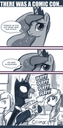Size: 500x1006 | Tagged: safe, artist:johnjoseco, character:derpy hooves, character:princess luna, species:alicorn, species:pony, ask princess molestia, ask, batmare, comic, san diego comic con, tumblr
