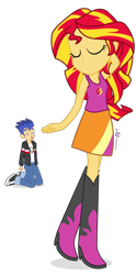Size: 500x1000 | Tagged: safe, artist:dm29, character:flash sentry, character:sunset shimmer, species:human, ship:flashimmer, my little pony:equestria girls, female, humanized, male, nosebleed, shipping, simple background, straight, transparent background