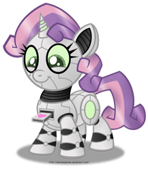 Size: 1280x1478 | Tagged: safe, artist:aleximusprime, character:sweetie belle, species:pony, species:unicorn, sweetie bot, female, filly, foal, heart drive, hooves, horn, robot, robot pony, simple background, solo, transparent background
