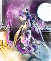 Size: 2500x3000 | Tagged: safe, artist:silfoe, character:twilight sparkle, character:twilight sparkle (alicorn), species:alicorn, species:pony, female, magic, mare, solo