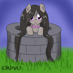 Size: 500x500 | Tagged: safe, artist:empyu, character:octavia melody, 30 minute art challenge, alternate hairstyle, cute, female, sadako, solo, tavibetes, the ring, well