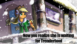 Size: 1024x585 | Tagged: safe, artist:johnjoseco, edit, character:applejack, episode:simple ways, g4, my little pony: friendship is magic, female, hilarious in hindsight, shipping, solo, trenderjack