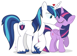 Size: 1035x750 | Tagged: safe, artist:dm29, character:shining armor, character:twilight sparkle, character:twilight sparkle (alicorn), species:alicorn, species:pony, brother and sister, duo, female, heart, kiss on the cheek, kissing, mare, not incest, not shipping, platonic, platonic kiss, simple background, smiling, transparent background