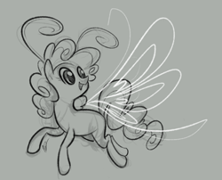 Size: 500x403 | Tagged: safe, artist:egophiliac, oc, oc only, species:breezies, episode:it ain't easy being breezies, g4, my little pony: friendship is magic, grayscale, monochrome, solo
