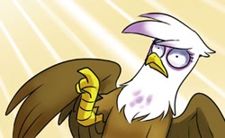 Size: 326x199 | Tagged: safe, artist:johnjoseco, character:gilda, species:griffon, cropped, female, gildaface, mother of god, reaction image, solo