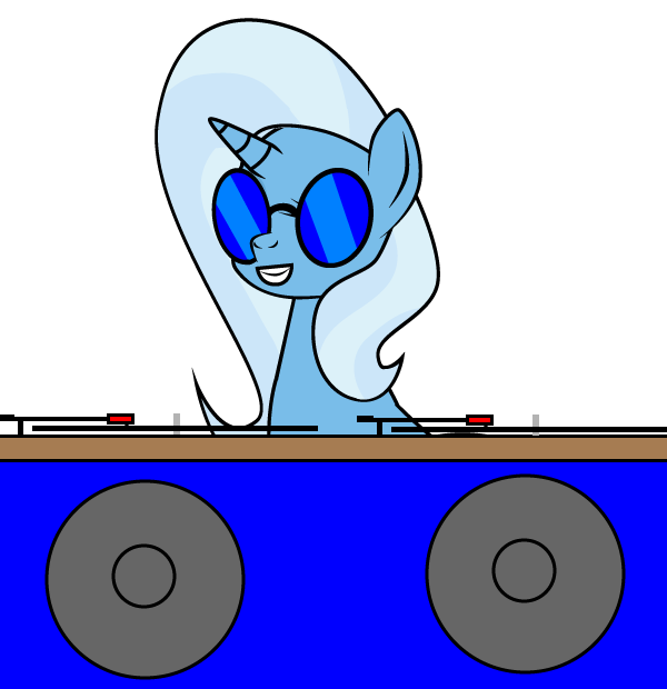 Size: 600x620 | Tagged: safe, artist:dekomaru, character:dj pon-3, character:trixie, character:vinyl scratch, animated, wub