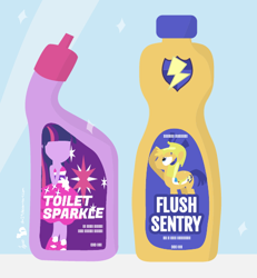 Size: 488x527 | Tagged: safe, artist:dm29, character:flash sentry, character:twilight sparkle, my little pony:equestria girls, cleaning product, custom, design, duo, flush sentry, pun, toilet cleaner, toilet humor, toilet sparkle