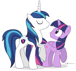 Size: 960x900 | Tagged: safe, artist:dm29, character:shining armor, character:twilight sparkle, character:twilight sparkle (alicorn), oc:dusk shine, species:alicorn, species:pony, species:unicorn, brother and sister, duo, female, gleaming shield, male, prince dusk, raised hoof, rule 63, simple background, transparent background