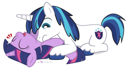 Size: 930x495 | Tagged: safe, artist:dm29, character:shining armor, character:twilight sparkle, brother and sister, cute, duo, female, filly, filly twilight sparkle, julian yeo is trying to murder us, laughing, male, on back, prone, puffy cheeks, raspberry, siblings, simple background, smiling, transparent background, tummy buzz, twiabetes, vector, younger