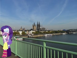Size: 1920x1440 | Tagged: safe, artist:dm29, artist:phi1997, character:rarity, character:sweetie belle, my little pony:equestria girls, boat, building, cathedral, church, clothing, cologne, equestria girls in real life, fence, germany, irl, köln, photo, ponies in real life, rhein, river, skirt, tree, waterfront