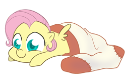 Size: 650x400 | Tagged: safe, artist:egophiliac, edit, character:fluttershy, clothing, cute, filly, recolor, sock, sock filly, socks