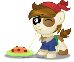 Size: 1024x860 | Tagged: safe, artist:aleximusprime, character:pipsqueak, male, meatballs, pipsqueak eating spaghetti, simple background, solo, spaghetti, transparent background