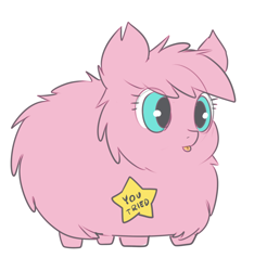 Size: 1000x1018 | Tagged: safe, artist:atryl, oc, oc only, oc:fluffle puff, blep, female, simple background, solo, stars, tongue out, white background, you tried