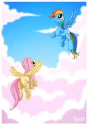 Size: 992x1403 | Tagged: safe, artist:mysticalpha, character:fluttershy, character:rainbow dash