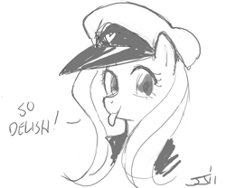 Size: 900x750 | Tagged: safe, artist:johnjoseco, character:fluttershy, clothing, female, grayscale, hat, monochrome, solo