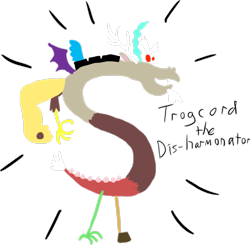 Size: 1961x1924 | Tagged: safe, artist:aleximusprime, character:discord, crossover, homestar runner, male, simple background, solo, transparent background, trogdor