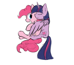 Size: 1280x1121 | Tagged: safe, artist:marsminer, character:pinkie pie, character:twilight sparkle, character:twilight sparkle (alicorn), species:alicorn, species:pony, ship:twinkie, cuddling, female, lesbian, mare, shipping, snuggling