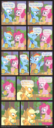 Size: 1060x2480 | Tagged: safe, artist:dm29, character:applejack, character:pinkie pie, character:rainbow dash, cider, comic, desperation, implied urine, need to pee, omorashi, potty dance, potty emergency, potty time, squick, sweet apple acres, trio, trotting in place