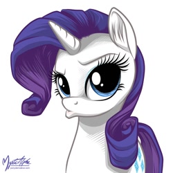 Size: 794x794 | Tagged: safe, artist:mysticalpha, character:rarity, duckface, female, solo