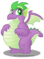 Size: 1024x1379 | Tagged: safe, artist:aleximusprime, character:spike, big belly, chubby, cute, fat, fat spike, hilarious in hindsight, male, older, older spike, simple background, smiling, solo, transparent background, vector, winged spike, wings