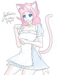 Size: 772x1000 | Tagged: safe, artist:jonfawkes, character:pinkie pie, species:human, 30 minute art challenge, cat ears, humanized