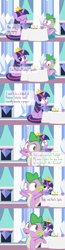 Size: 840x3240 | Tagged: safe, artist:dm29, character:spike, character:twilight sparkle, character:twilight sparkle (alicorn), species:alicorn, species:pony, comic, cupcake, episodes from the crystal empire, female, mare, new crown, table, tea, teacup, tumblr