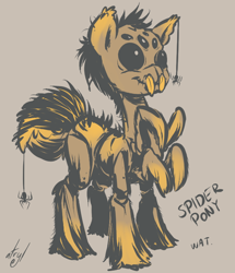 Size: 648x755 | Tagged: safe, artist:atryl, oc, oc only, adoracreepy, creepy, cute, monster pony, nightmare fuel, original species, spider, spiderpony, what has science done