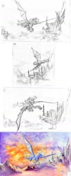 Size: 700x1730 | Tagged: safe, artist:baron engel, oc, oc only, species:bat pony, species:pony, fallout equestria, commission, pencil drawing, study, thumbnails, traditional art