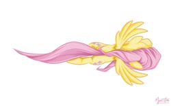 Size: 1680x1050 | Tagged: safe, artist:mysticalpha, character:fluttershy, flying, wallpaper