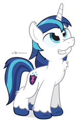 Size: 540x825 | Tagged: safe, artist:dm29, character:shining armor, species:pony, species:unicorn, chest fluff, colt, colt shining armor, cross-eyed, cute, fluffy, fuzznums, grin, looking up, male, shining adorable, simple background, smiling, solo, transparent background, vector, younger