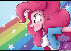 Size: 724x519 | Tagged: safe, artist:the-butch-x, character:pinkie pie, my little pony:equestria girls, breasts, busty pinkie pie, cute, diapinkes, female, open mouth, solo