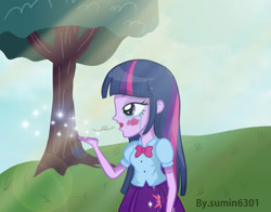 Size: 1842x1445 | Tagged: safe, artist:sumin6301, character:twilight sparkle, my little pony:equestria girls, crying, female, solo, sparkles