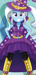 Size: 645x1321 | Tagged: safe, artist:the-butch-x, character:trixie, my little pony:equestria girls, armpits, beautiful, beautiful x, confident, cute, diatrixes, explicit source, female, hand on hip, looking at you, smiling, solo