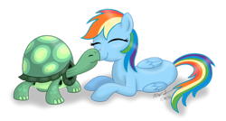 Size: 900x482 | Tagged: safe, artist:aleximusprime, character:rainbow dash, character:tank, simple background, sweet, transparent background