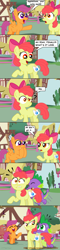 Size: 1024x4253 | Tagged: safe, artist:aleximusprime, character:apple bloom, character:scootaloo, character:spike, species:pegasus, species:pony, apple bloom is not amused, comic, comic sans, cutie mark, fake cutie mark, gem, text, unamused