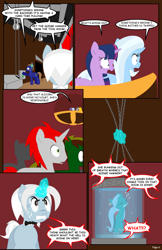 Size: 792x1224 | Tagged: safe, artist:dekomaru, character:trixie, character:twilight sparkle, oc, oc:hazel lulamoon, oc:iniduoh, species:pony, species:unicorn, comic:the greatest gift, air bubble, bubble, comic, drowning, female, grimdark series, male, mare, stallion, suggestive series, underwater, water tank, what happens in haygas